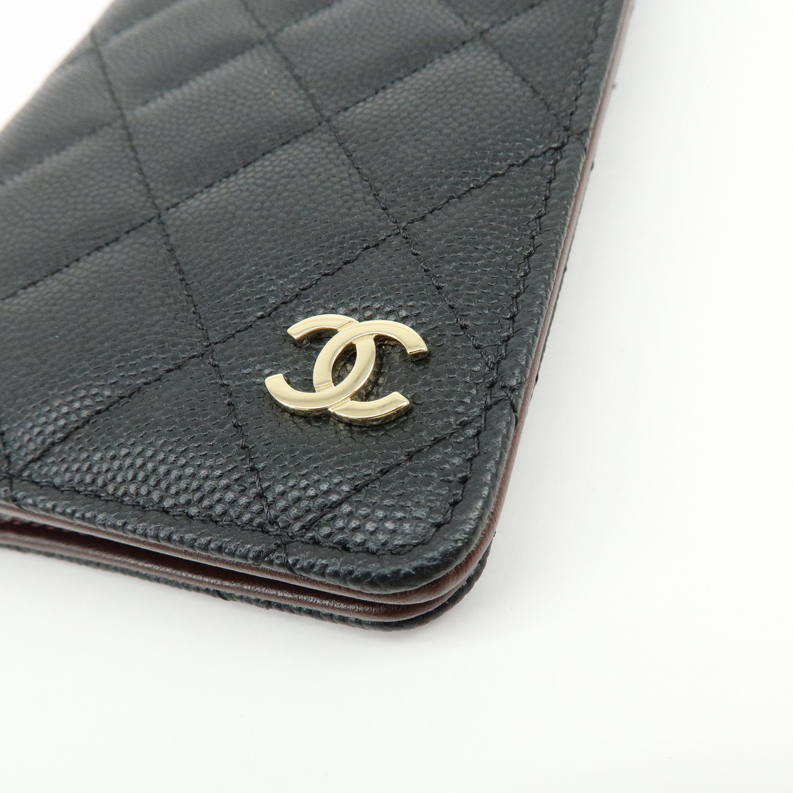 CHANEL COCO Mark Matelasse Caviarskin Agenda Cover Black