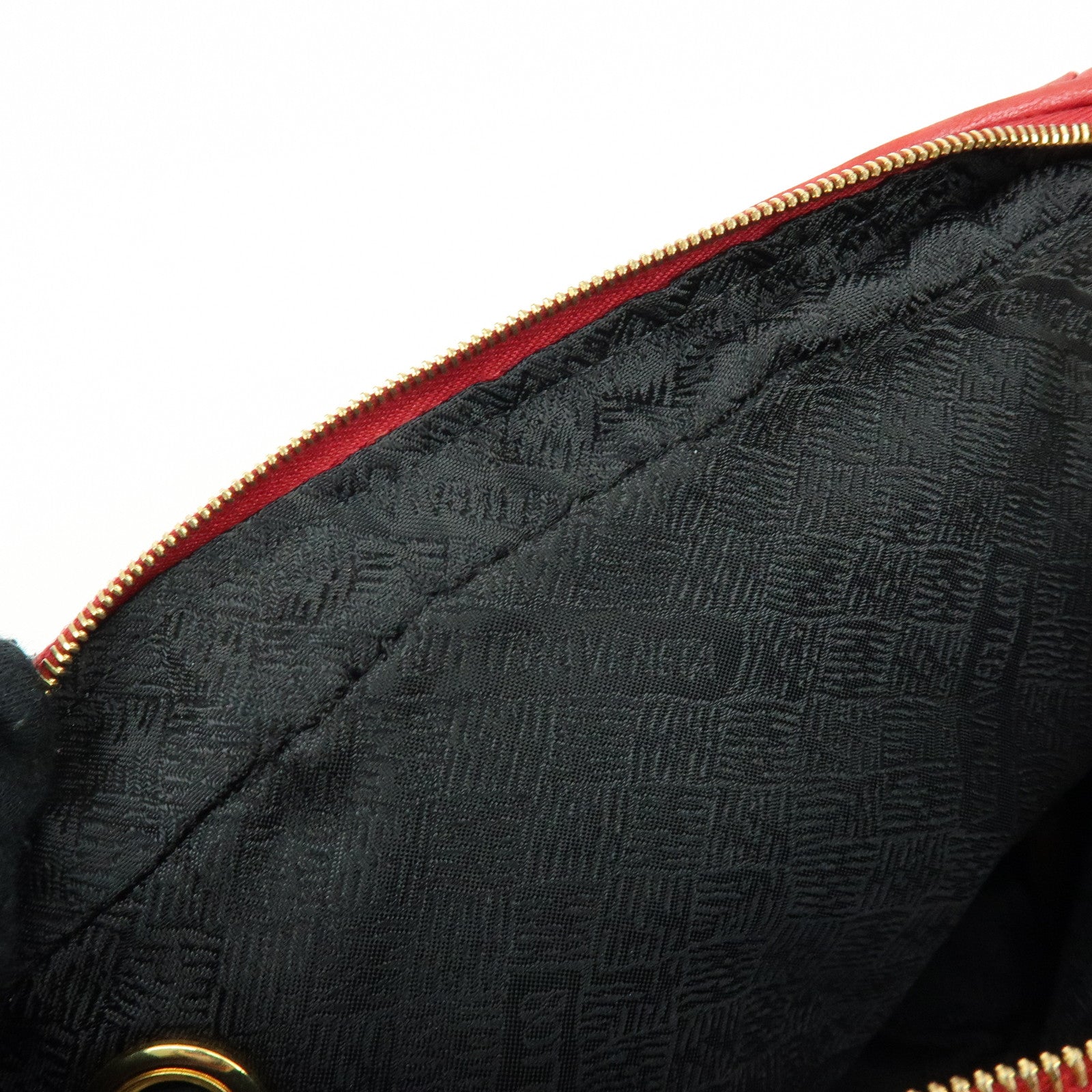 BOTTEGA VENETA Intrecciato Leather Shoulder Bag Tassel Red