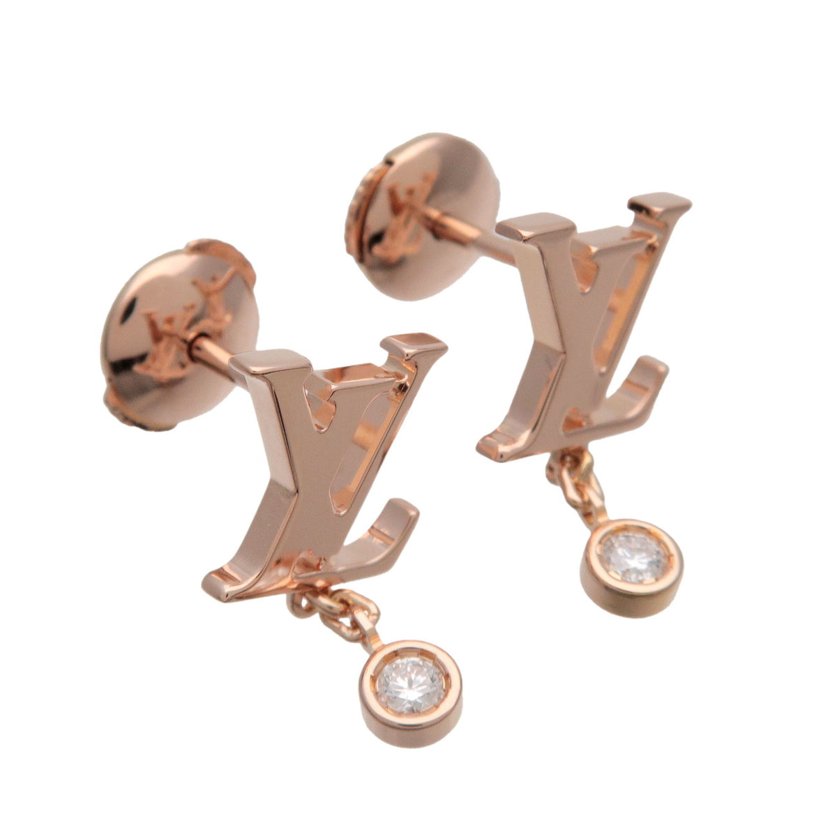 Louis Vuitton Puces Idylle Blossom LV Diamond Earrings K18 750PG Q96549