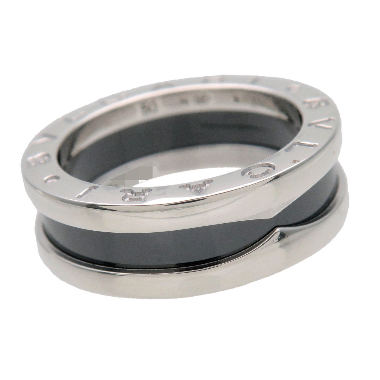 BVLGARI B-Zero1 Save the Children Ring SV925 Black Ceramic #50 US5.25