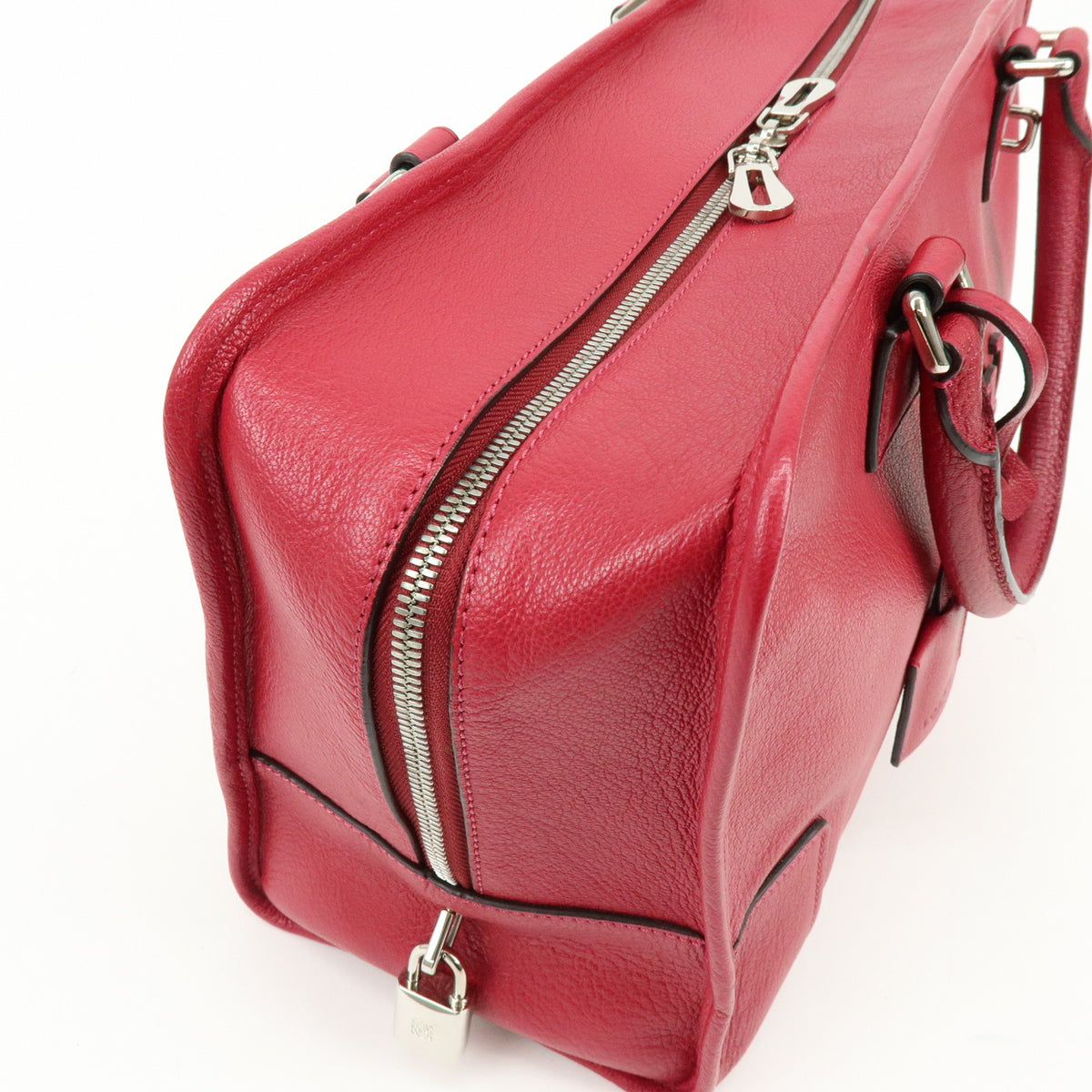 LOEWE Anagram Amazona 36 Hand Bag Boston Bag Wine Red