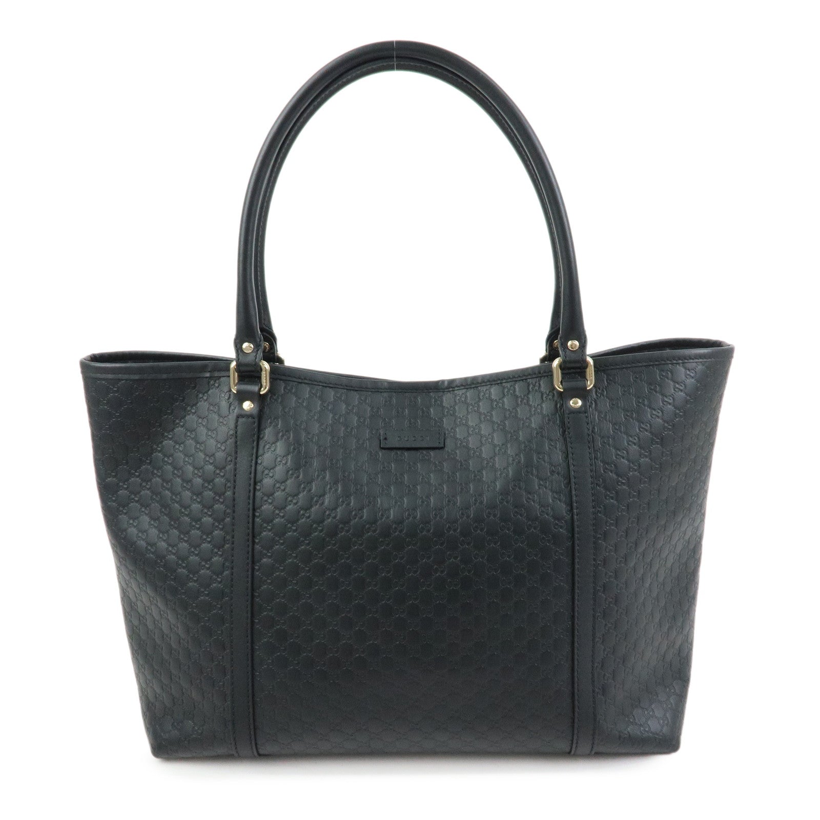 GUCCI Microguccissima Leather Tote Bag Shoulder Bag Black 449647