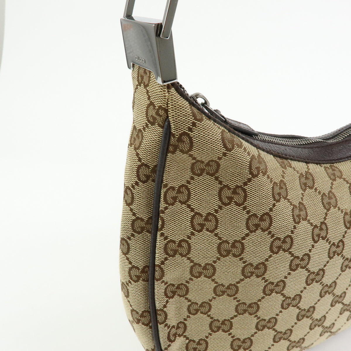 GUCCI GG Canvas Leather Shoulder Bag Crossbody Bag Beige Brown 122790