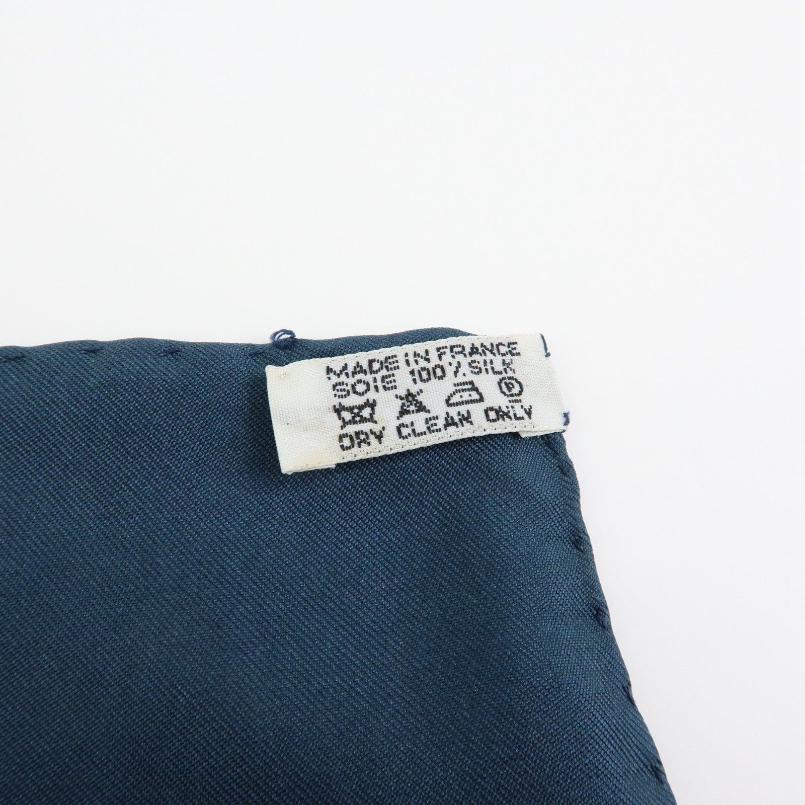HERMES Carre 90 Silk 100% Scarf ALOHA Navy Light Brown
