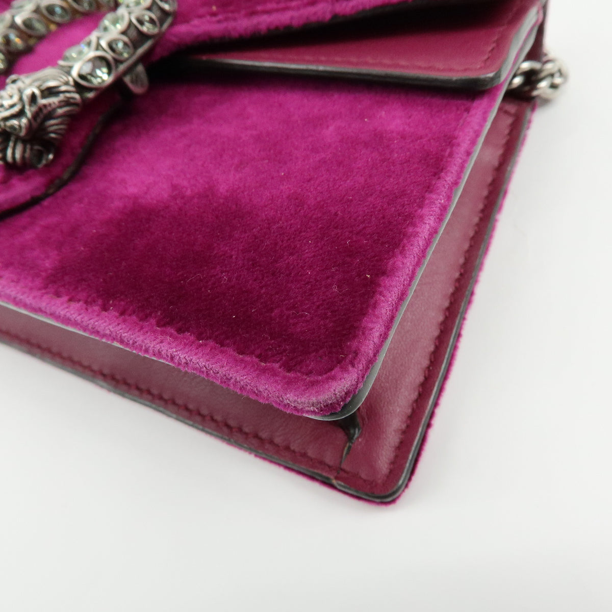 GUCCI Dionysus Super Mini Bag Velvet Chain Shoulder Bag Purple 476432