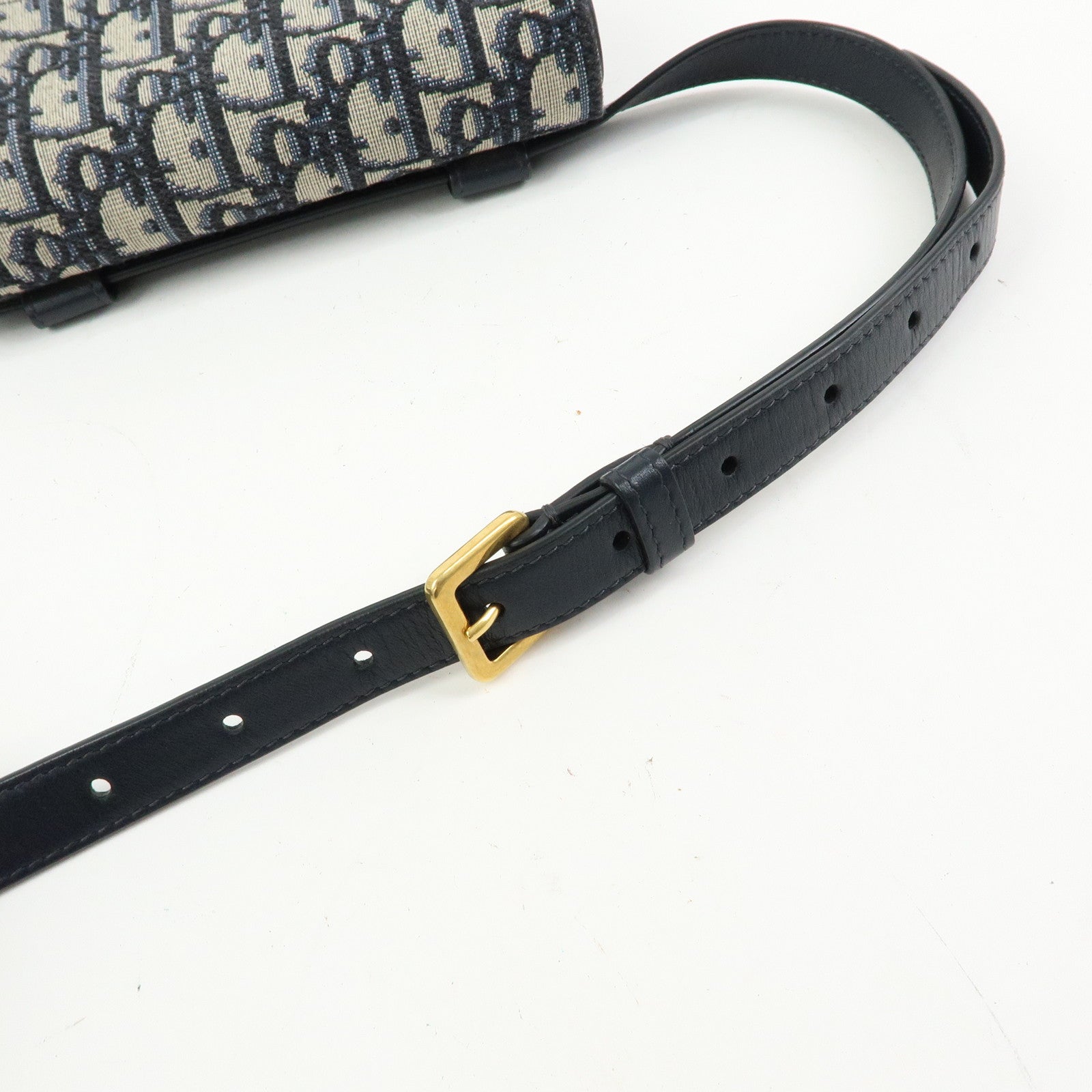 Christian Dior Saddle Trotter Canvas Waist Pouch Body Bag Navy