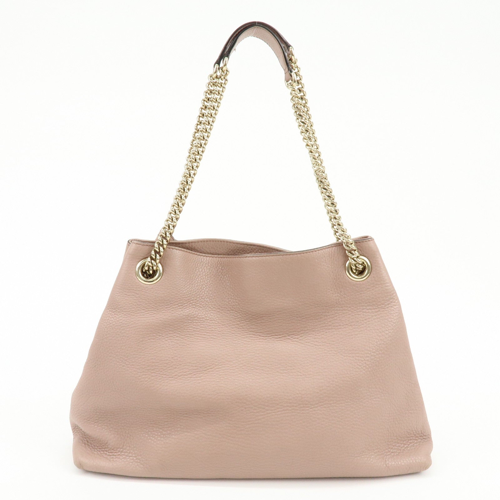 GUCCI SOHO Interlocking G Leather Chain Shoulder Bag Tassel Pink 308982