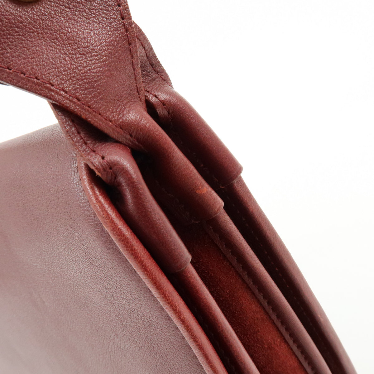 Cartier Must de Cartier Leather Flap Shoulder Bag Bordeaux