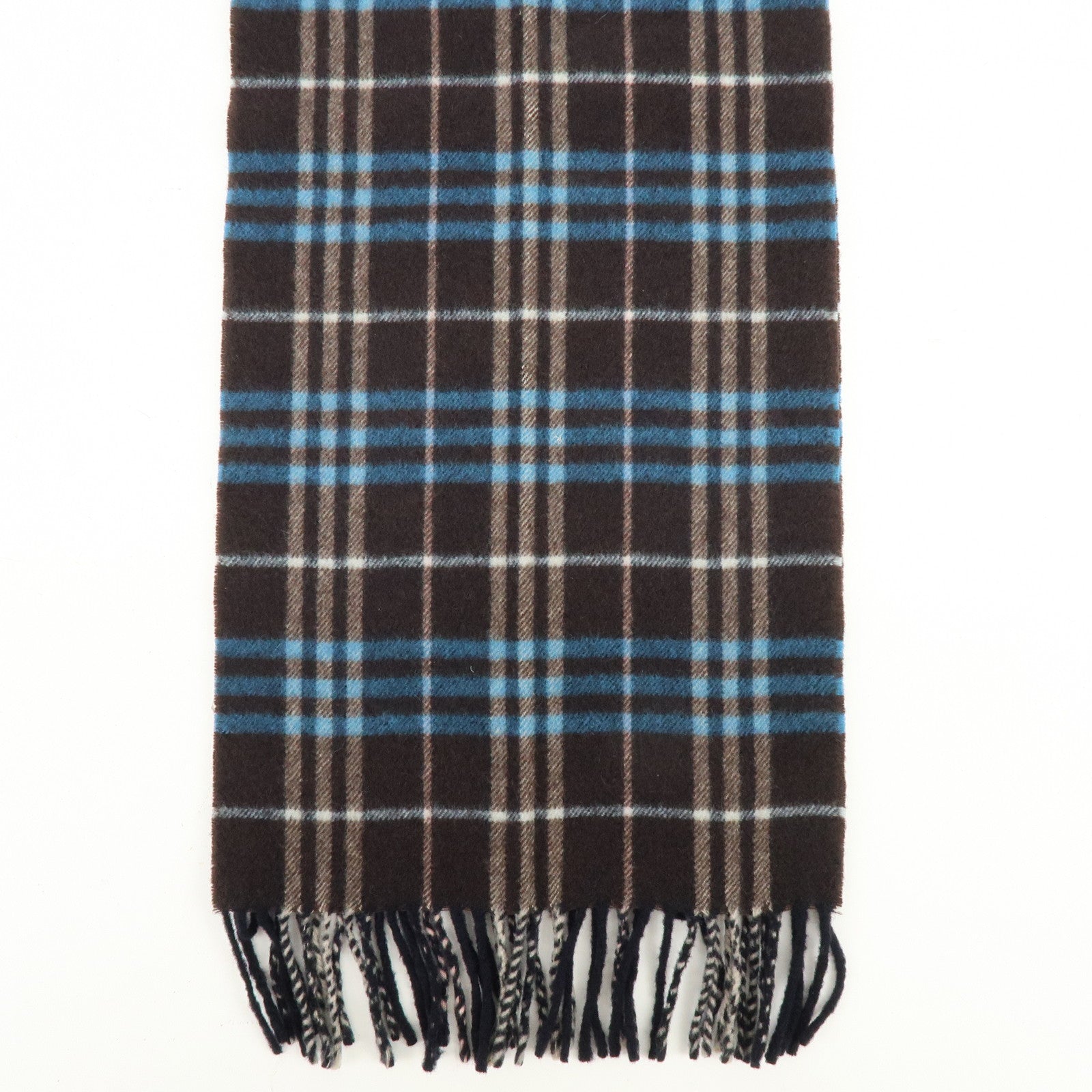 BURBERRY BLUE LABEL Wool 100% Scarf Dark Brown Blue