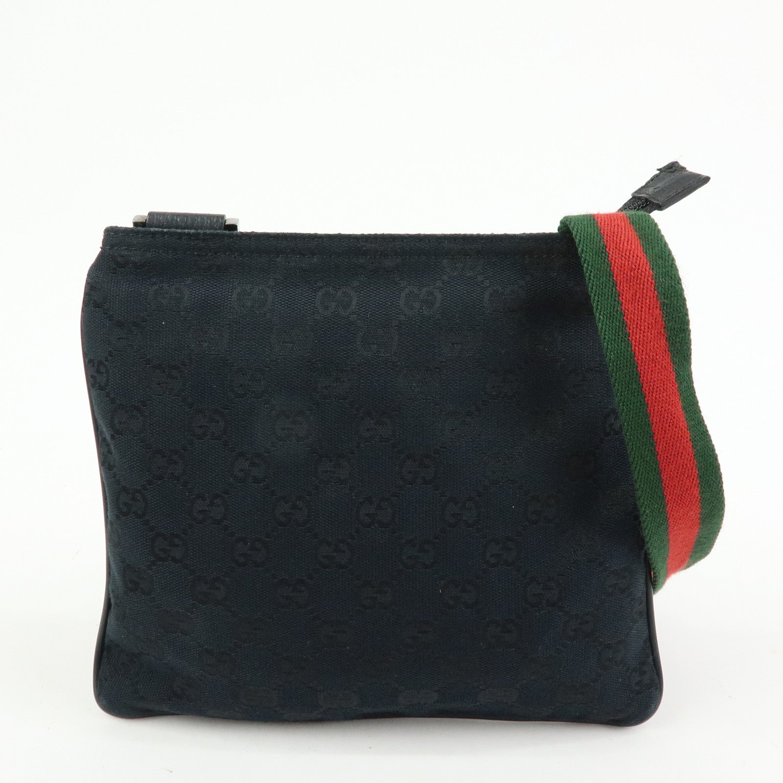 GUCCI Sherry GG Canvas Leather Shoulder Bag Messenger Bag Black