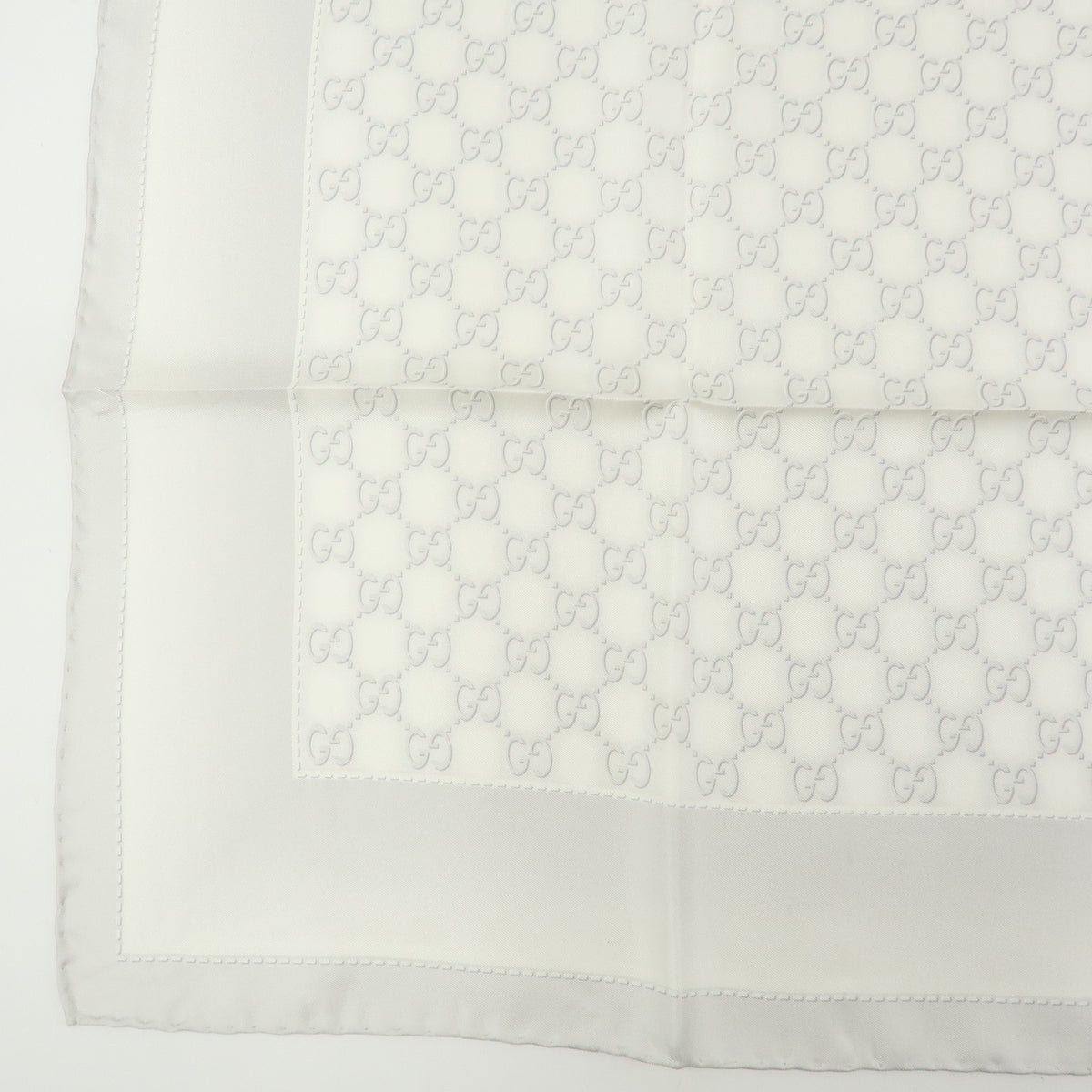 GUCCI Horsebit Silk100% Scarf Shawl White