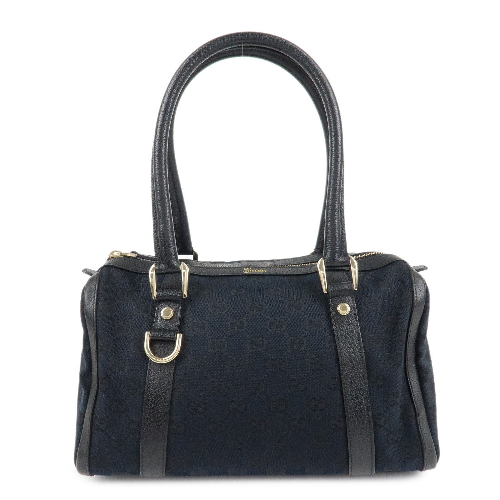 GUCCI Abbey GG Canvas Leather Mini Boston Bag Black 130942