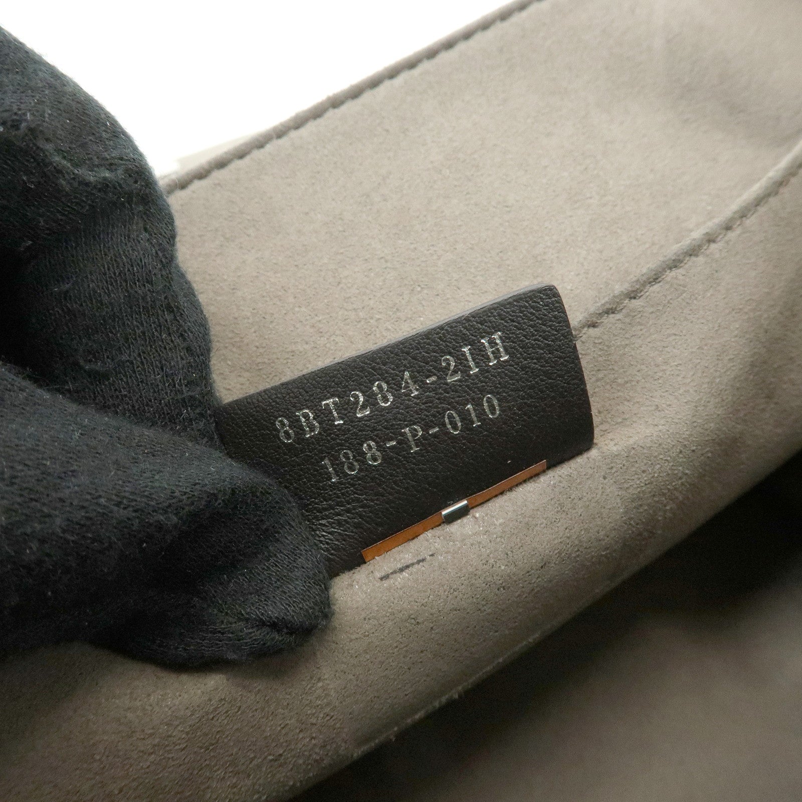 FENDI KAN I Leather 2Way Bag Shoulder Bag Hand Bag Gray