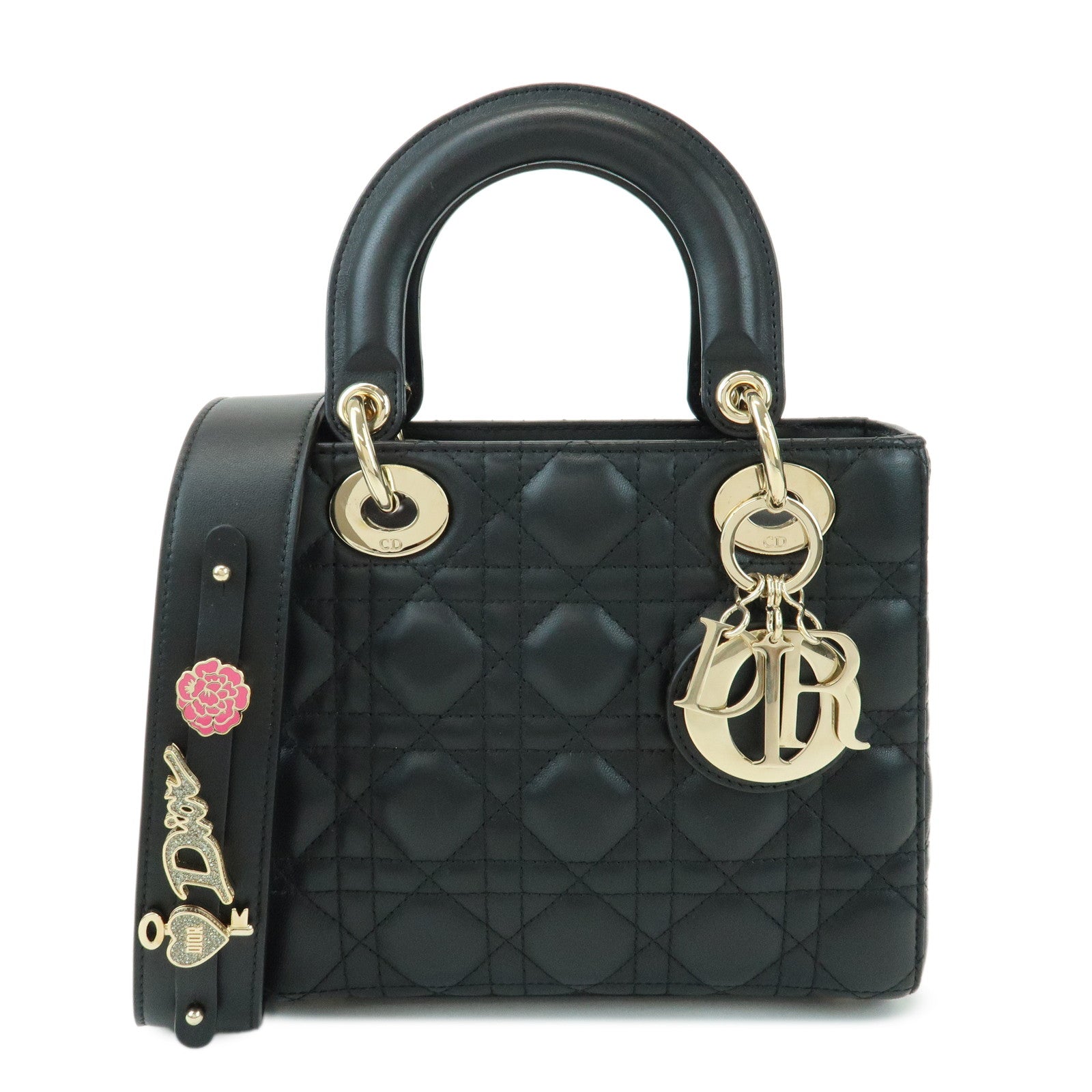 Christian Dior Lady Dior My ABCDior Cannage Lamb Skin 2Way Bag