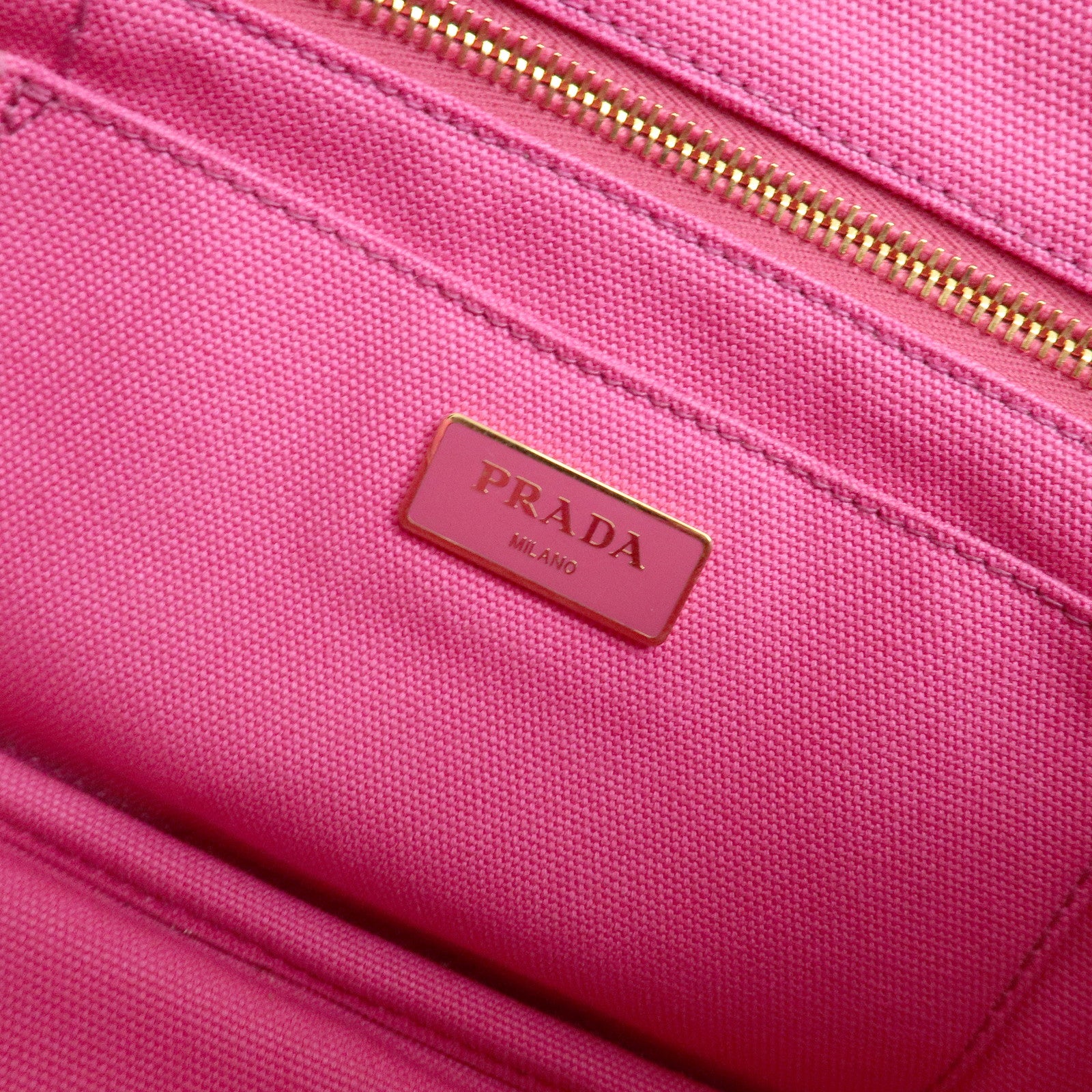 PRADA Triangle Logo Canapa Mini Canvas 2Way Hand Bag Pink B2439G