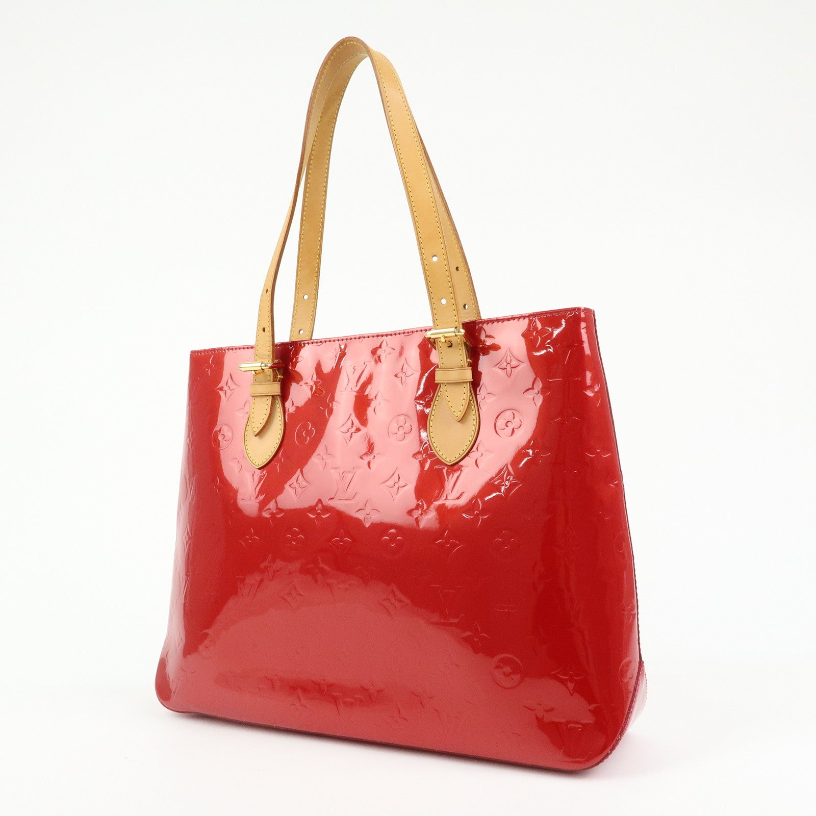 Louis Vuitton Monogram Vernis Brentwood Tote Bag Hand Bag Red M91989