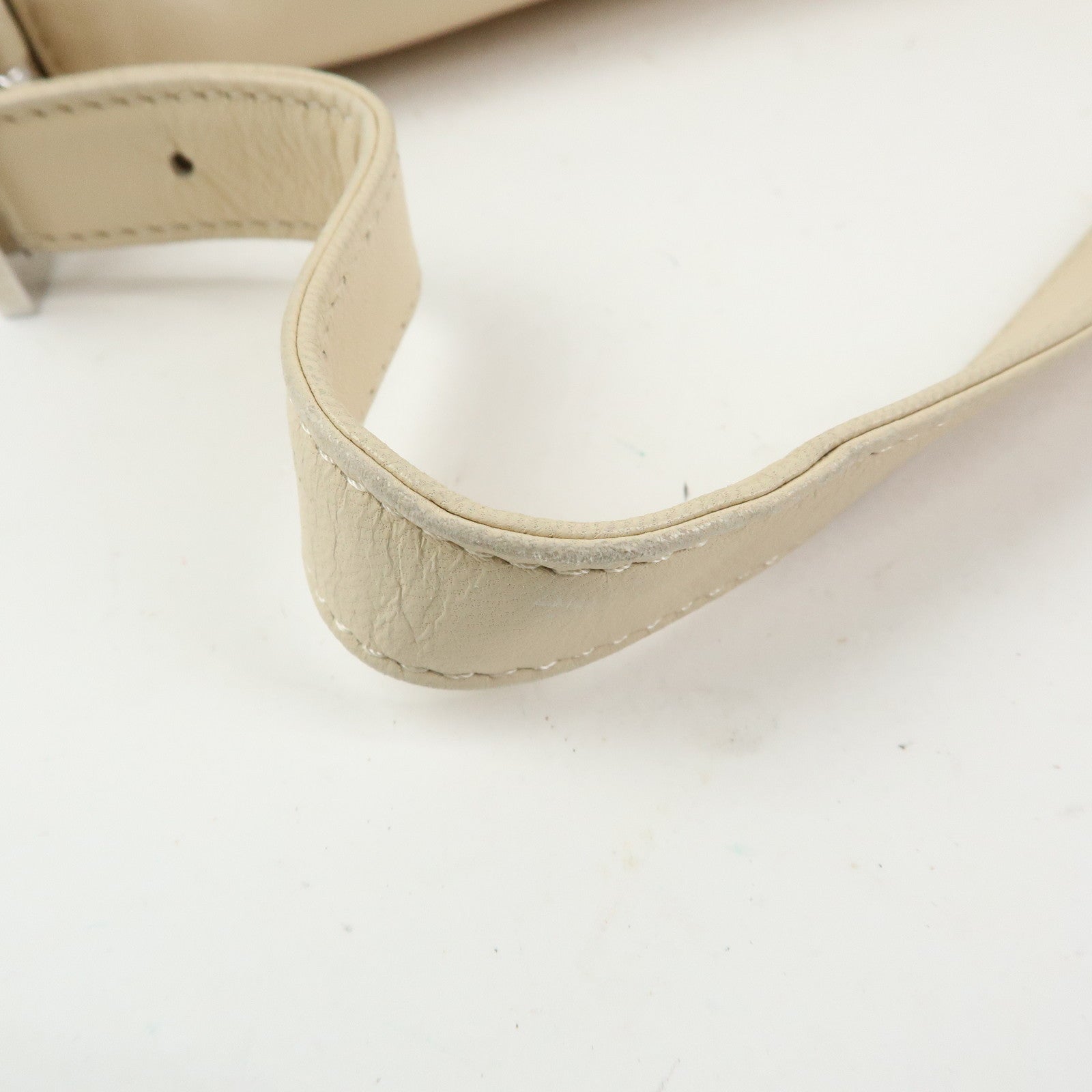 FENDI Mamma Baguette Nappa Leather Shoulder Bag Hand Bag Ivory