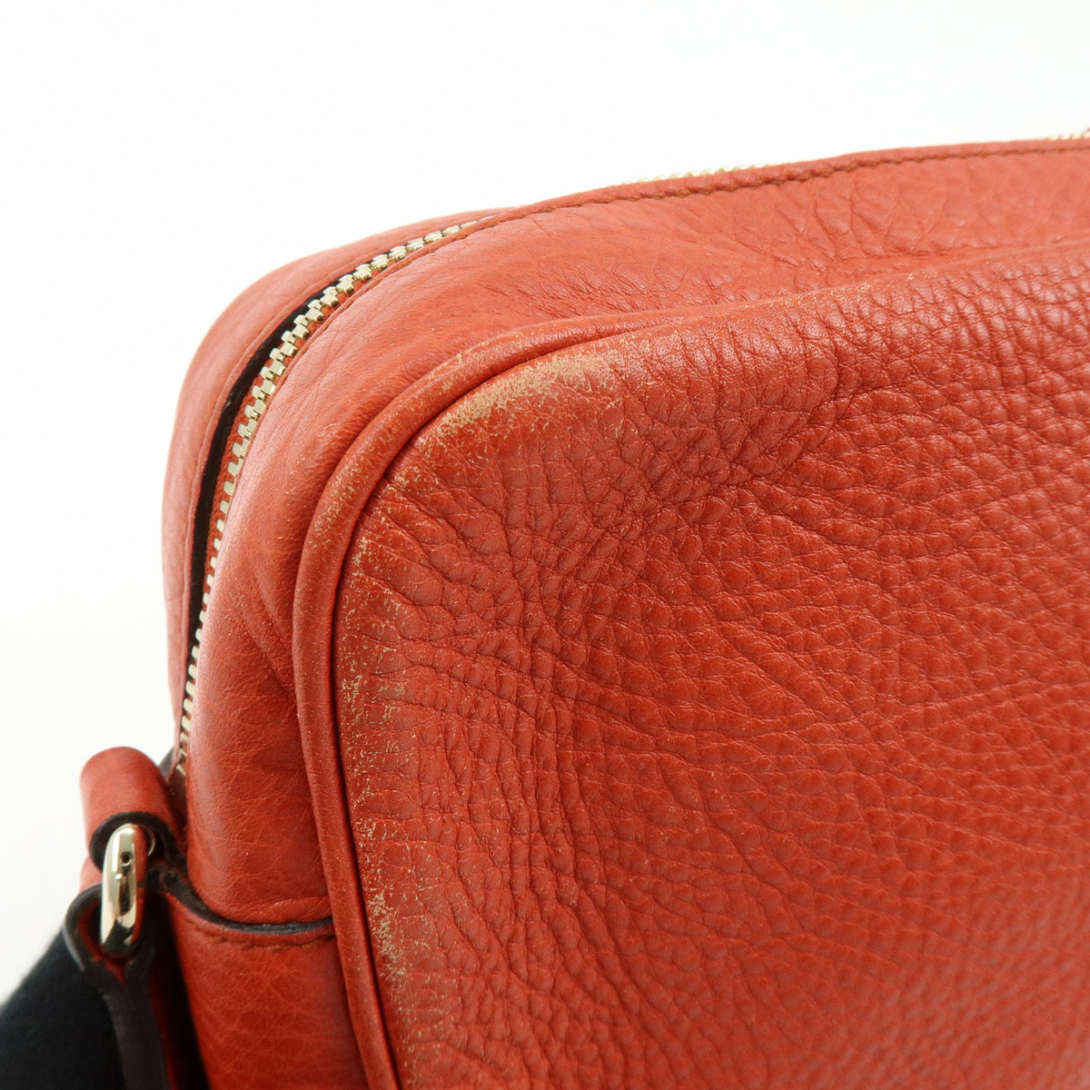 GUCCI SOHO Interlocking G Leather Chain Shoulder Bag Orange 308364