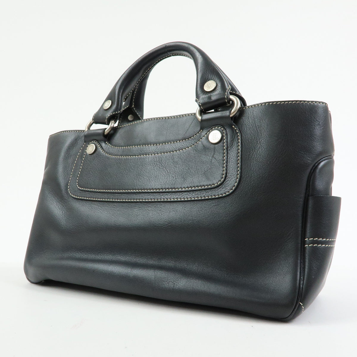 CELINE Leather Boogie Bag Hand Bag Black