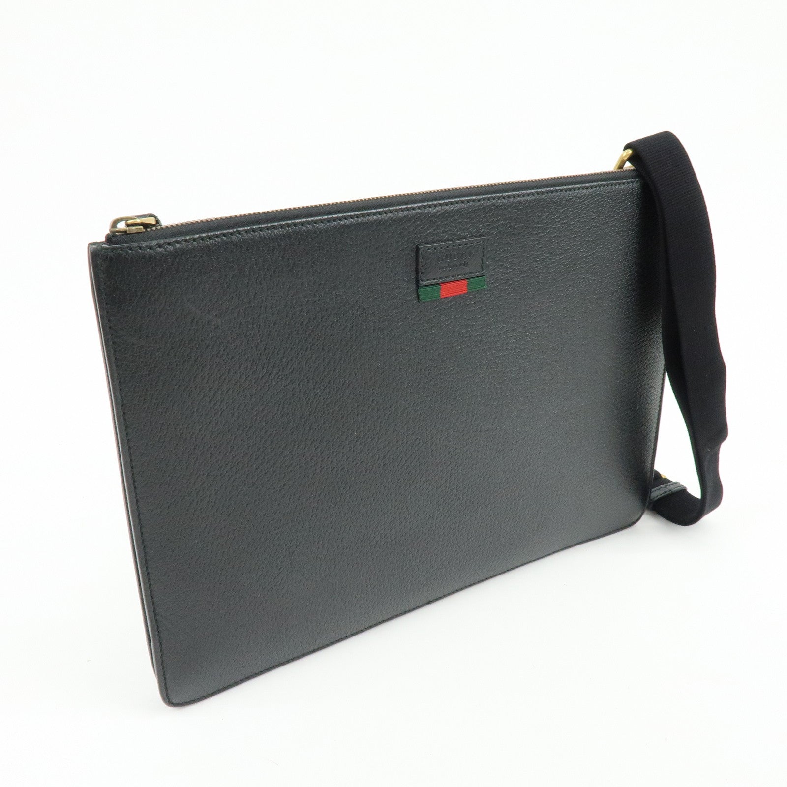 GUCCI Sherry Leather 2Way Shoulder Crossbody Bag Black 450976