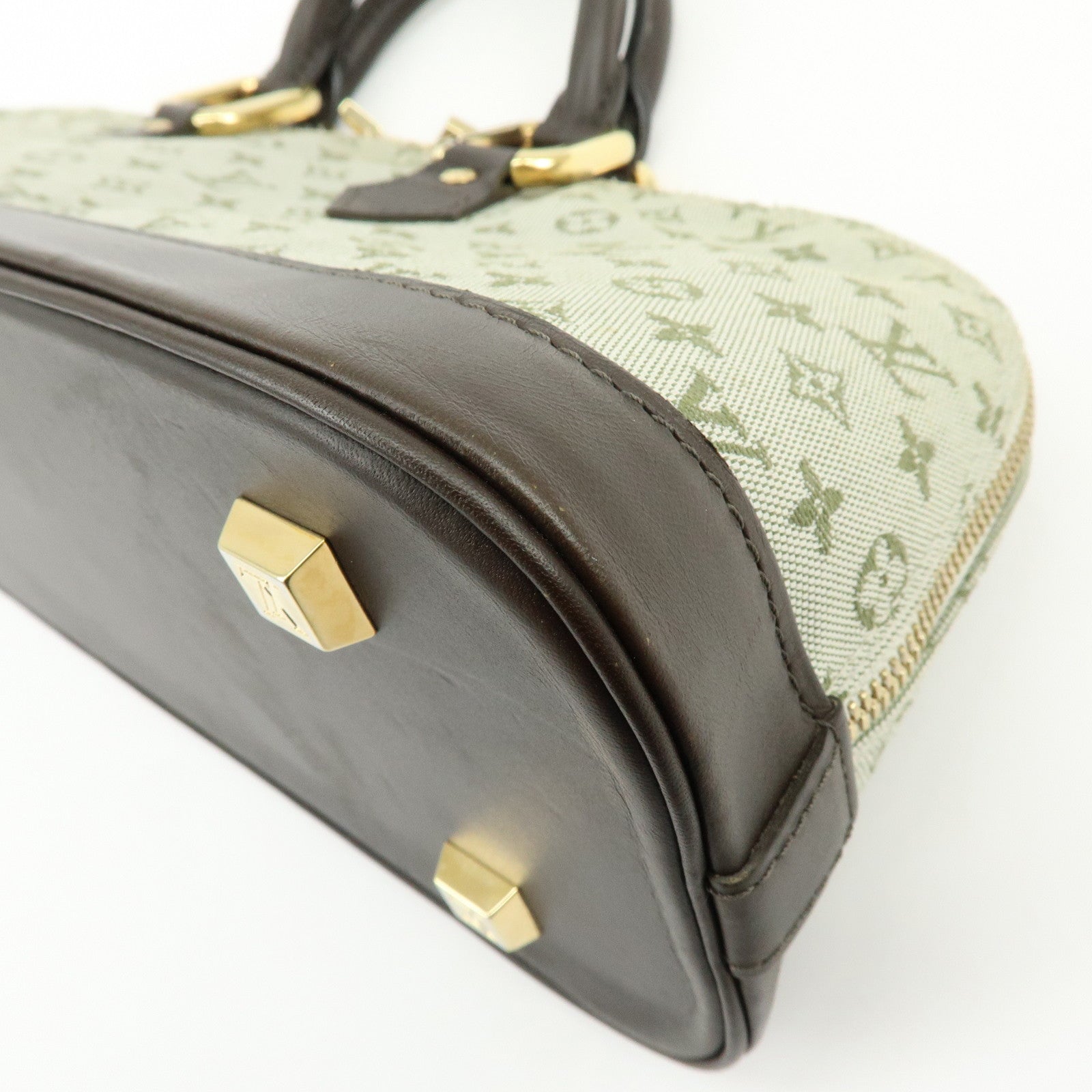 Louis Vuitton Monogram Mini Alma Long Hand Bag Khaki M92206