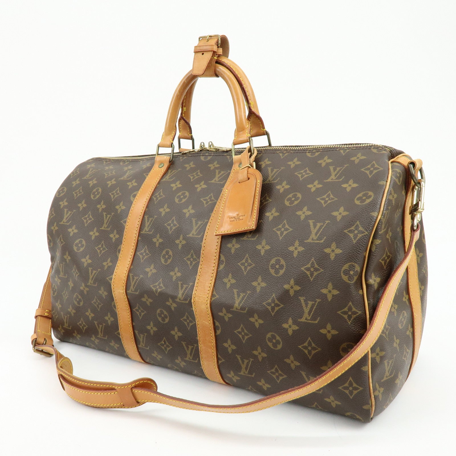Louis Vuitton Keep All Bandouliere 50 Boston Bag Brown M41416
