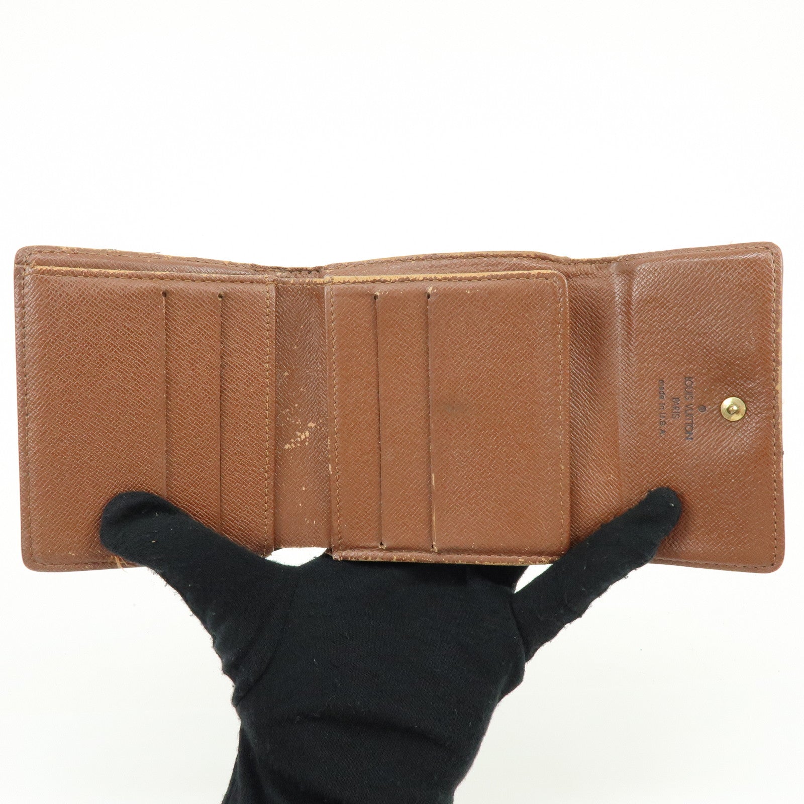 Louis Vuitton Monogram Canvas Compact Lot of 2 Wallet Long Wallet Brown
