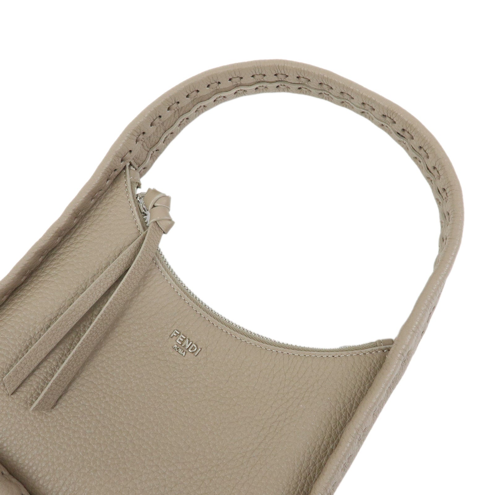FENDI Selleria Calf Fendessence Small Hand Bag Greige 8BS094