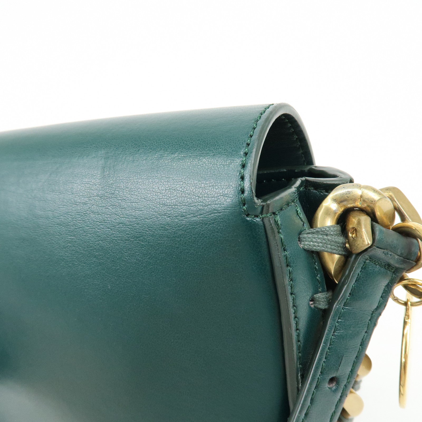 STELLA MCCARTNEY Frayme Medium Faux Leather Shoulder Bag Green