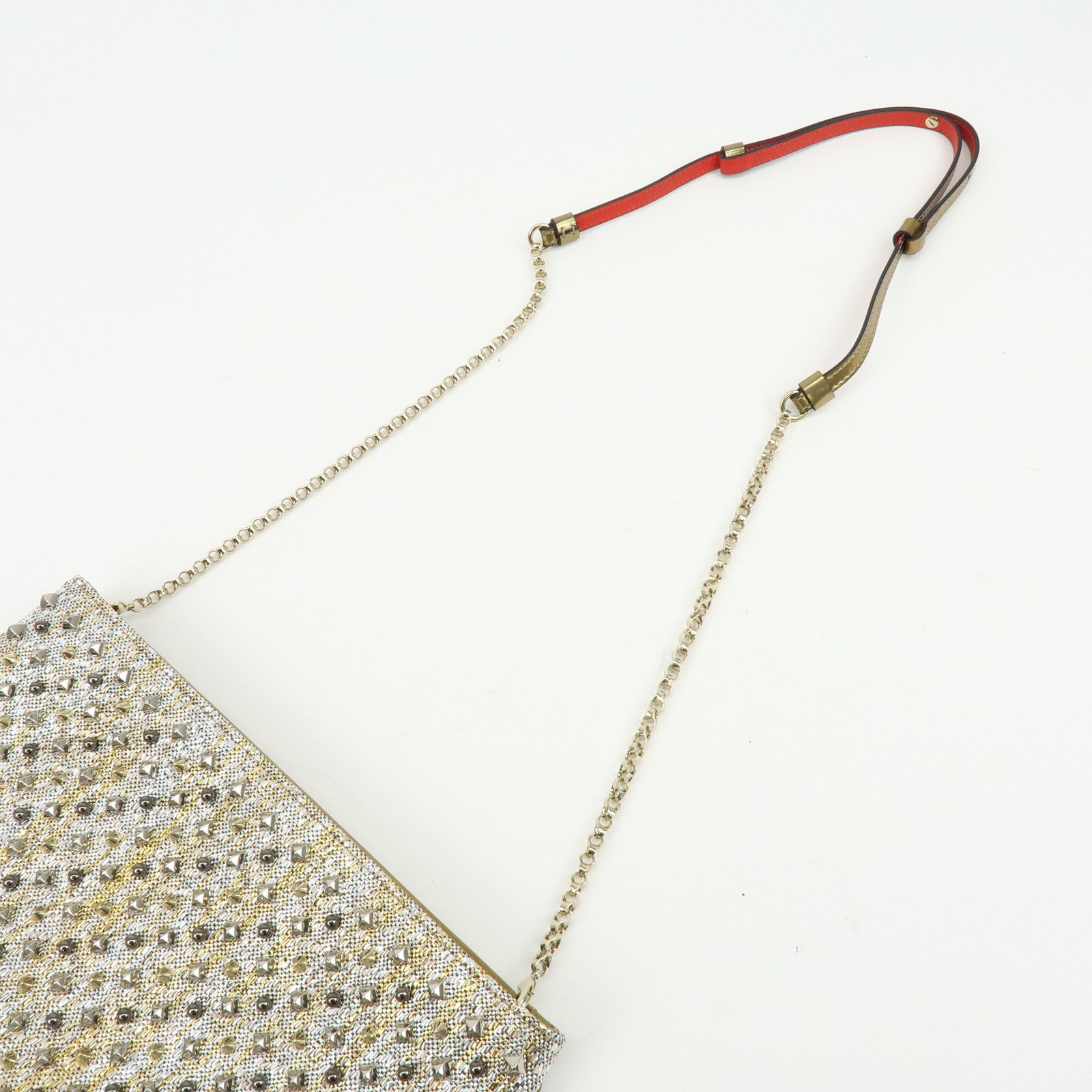 Christian Louboutin Glitter Patent Leather 2Way Bag Shoulder Bag Gold
