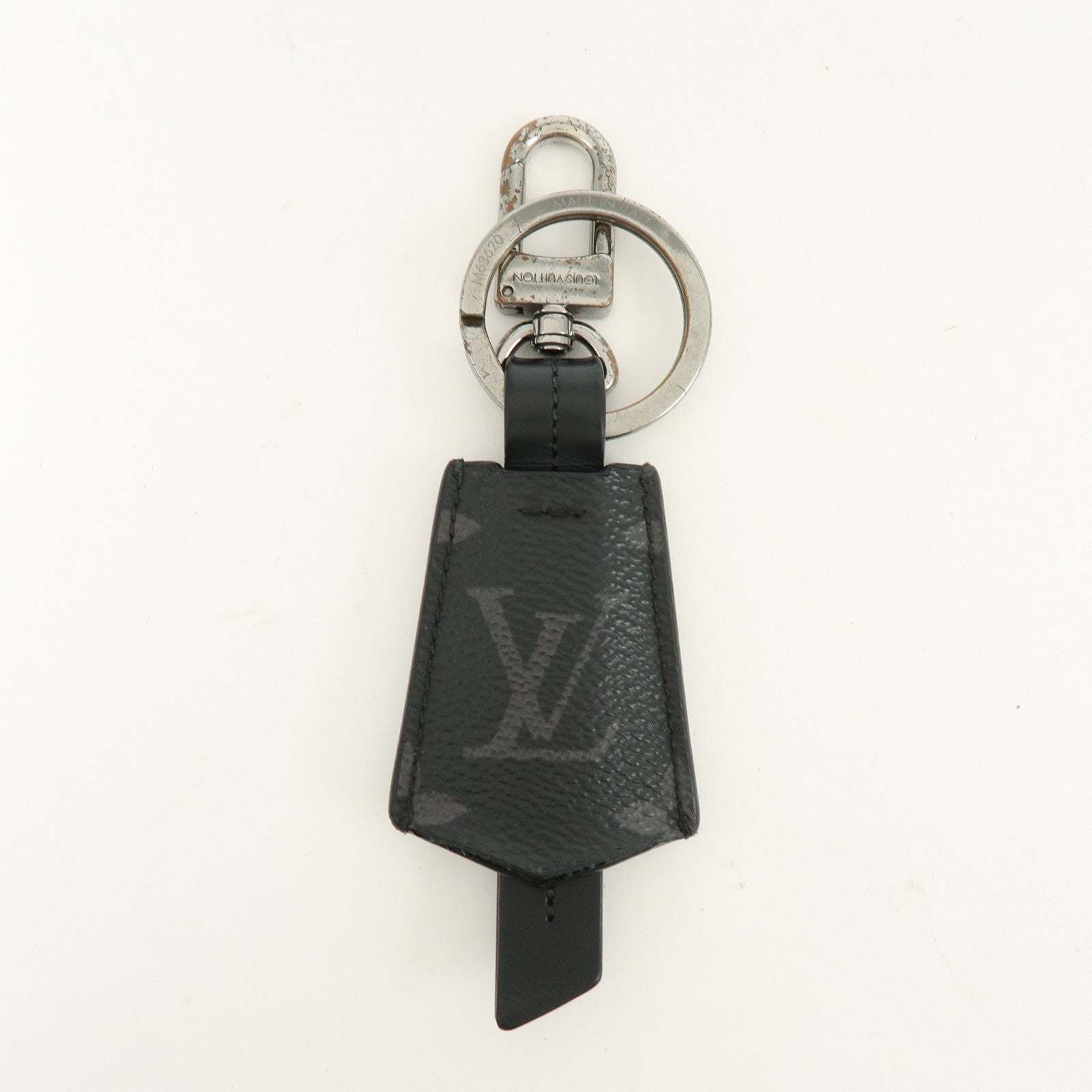 Louis Vuitton Monogram Eclips Porte Cles Cloche Key Charm Black M63620