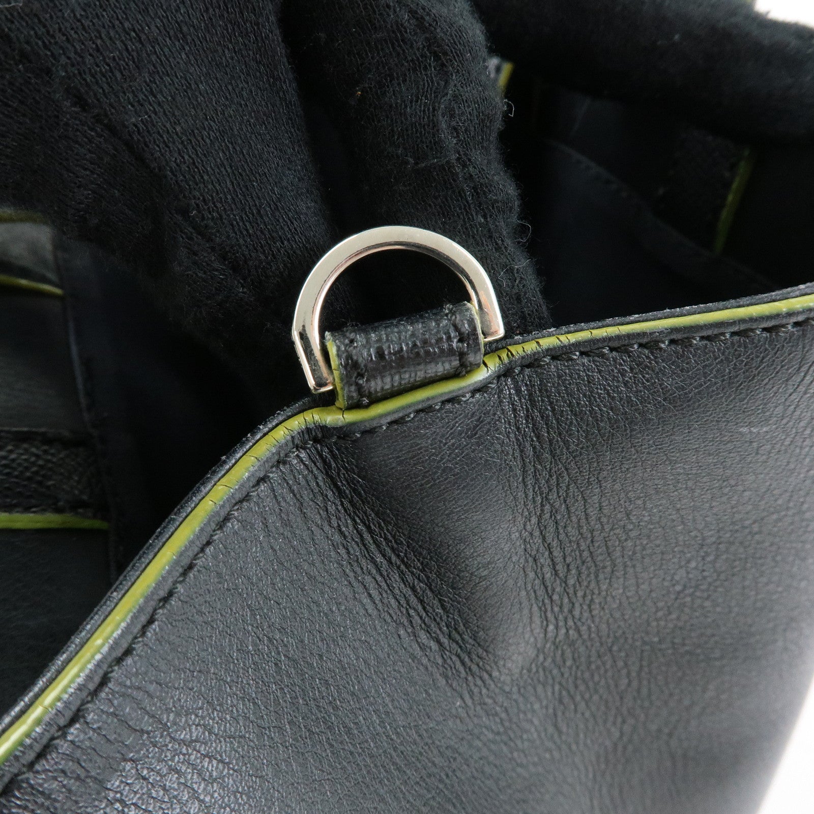 FENDI Petite 2Jours Leather 2Way Bag Hand Bag Shoulder Bag Black 8BH253