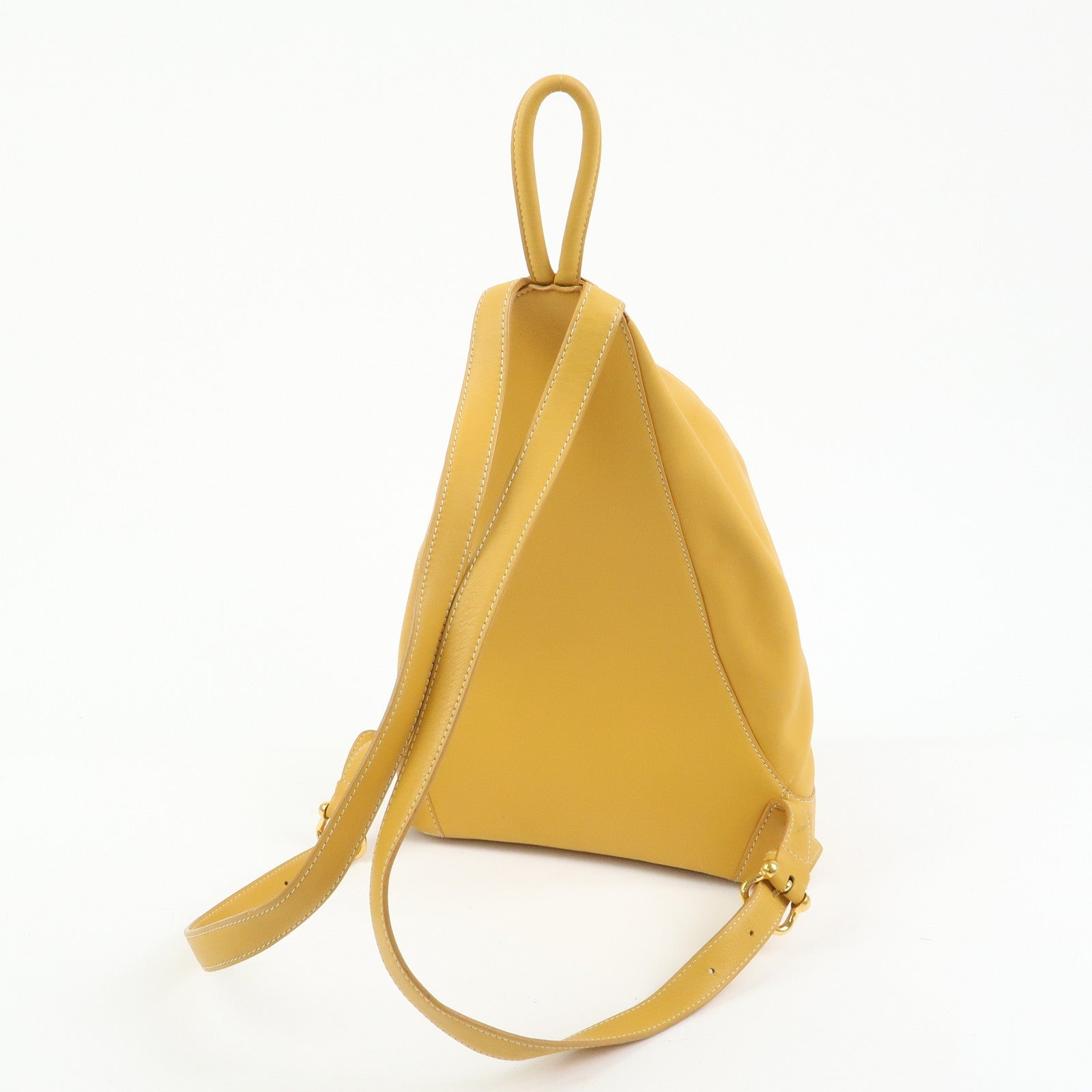 LOEWE Anton Leather Backpack Rucksack Yellow