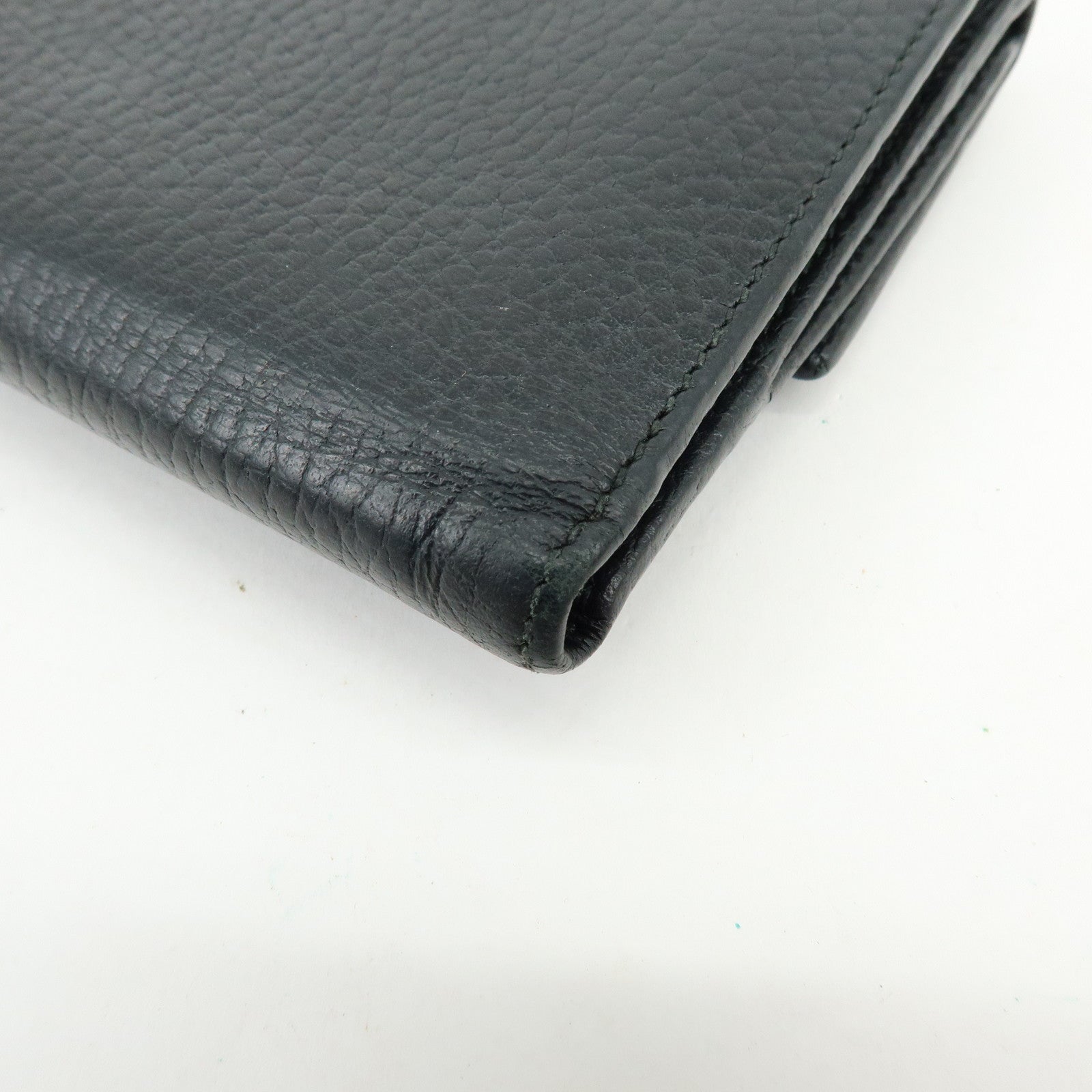 GUCCI GG Petit Marmont Leather Double Hook Compact Wallet Black 456122