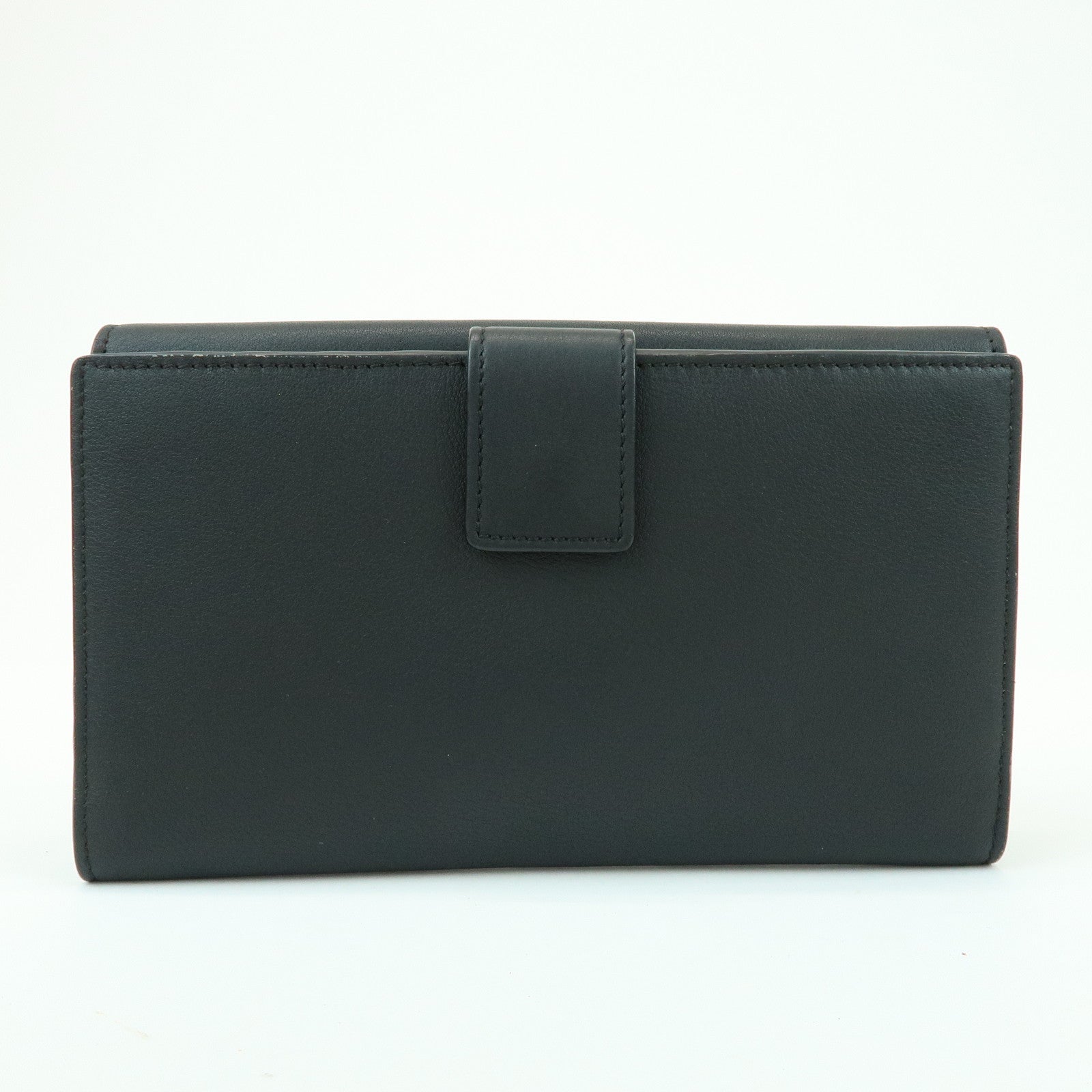 FENDI Peekaboo Leather Long Wallet Continental Wallet Black 8M0308