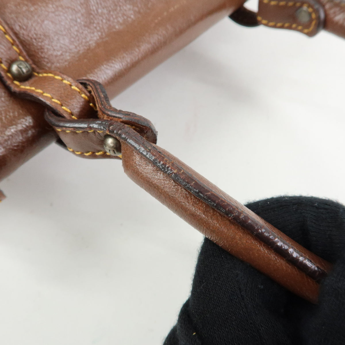 FENDI Zucca Leather Borsa Magic Hand Bag Brown 8BN143