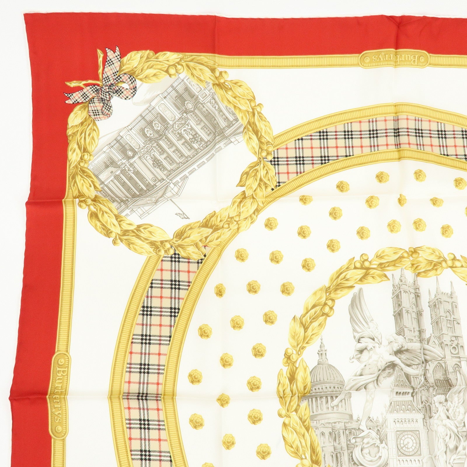BURBERRY Lot of 3 Silk Cotton Scarf Nova Plaid Navy White Red