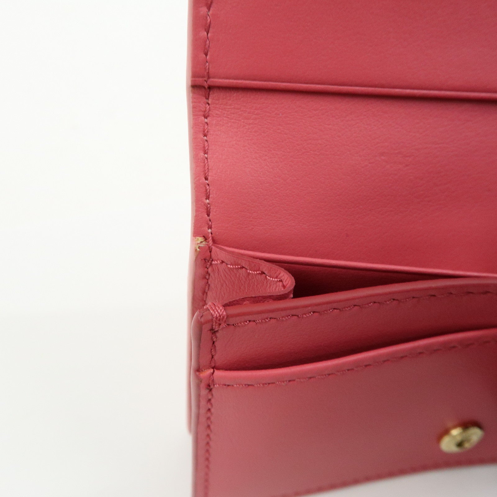 PRADA Ribbon Motif Saffiano Leather Card Case Card Holder Pink