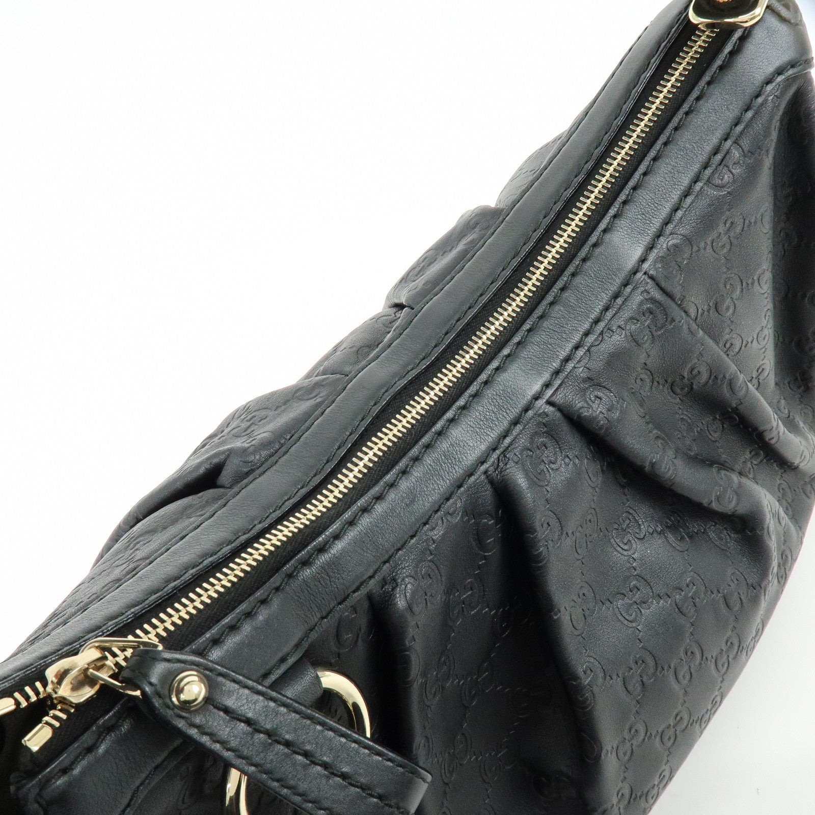 GUCCI Sukey Guccissima Leather Shoulder Bag Hand Bag Black 232955