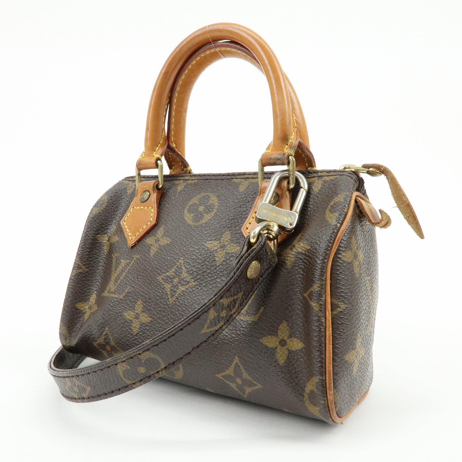 Louis Vuitton Monogram Canvas Mini Speedy Hand Bag & Strap M41534
