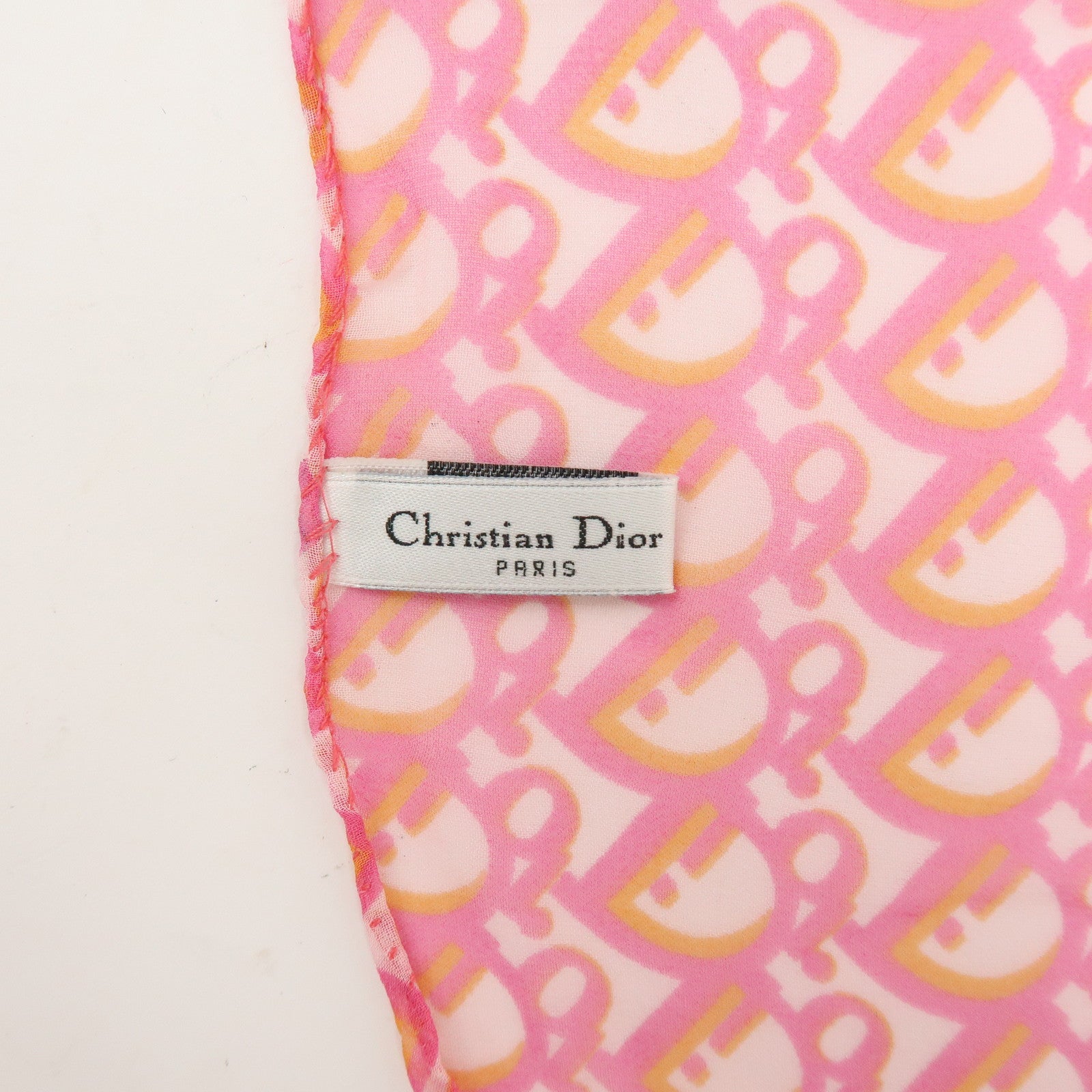 Christian Dior Trotter Silk 100% Scarf Handkerchief Pink
