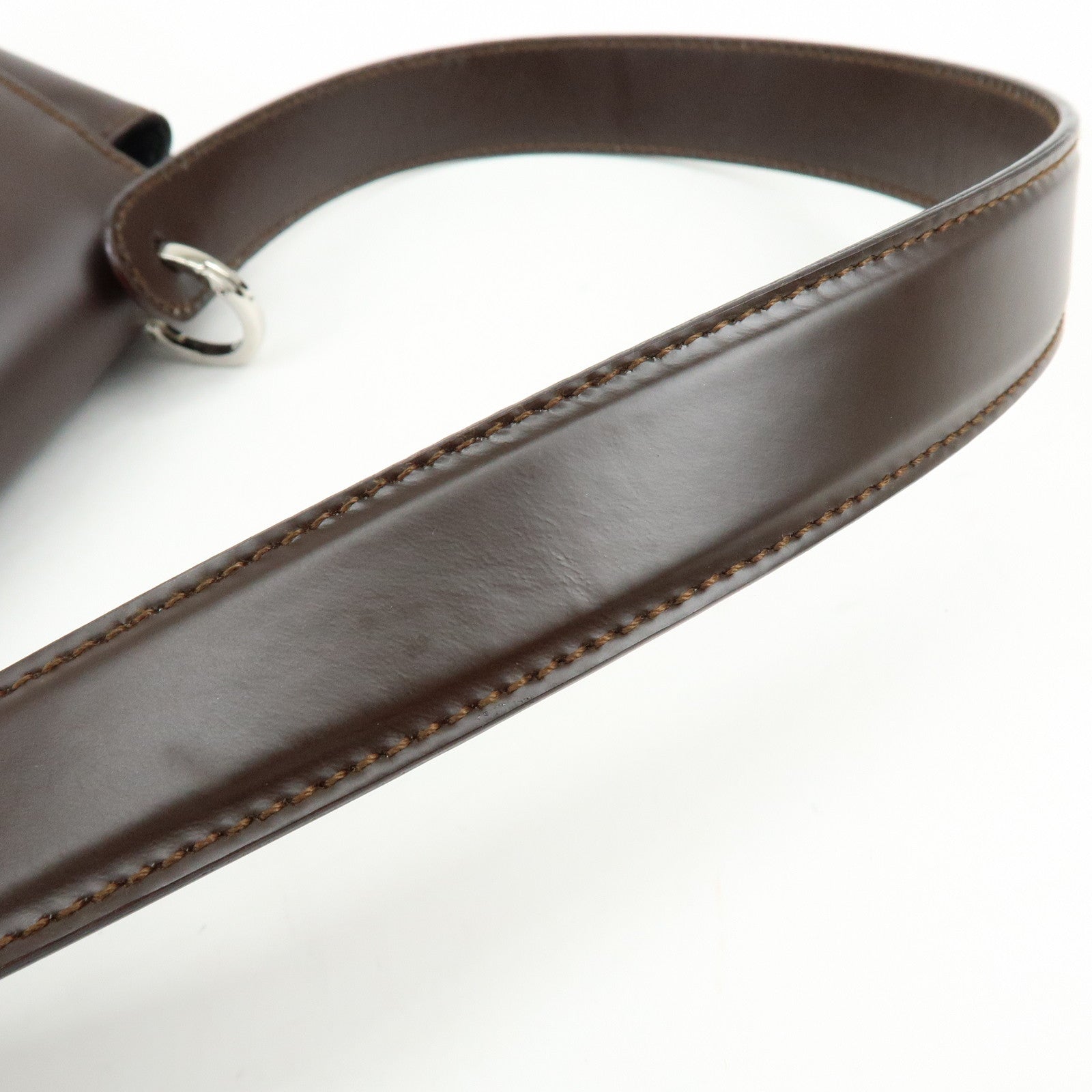 Ferragamo Vara Leather Shoulder Bag Hand Bag Dark Brown