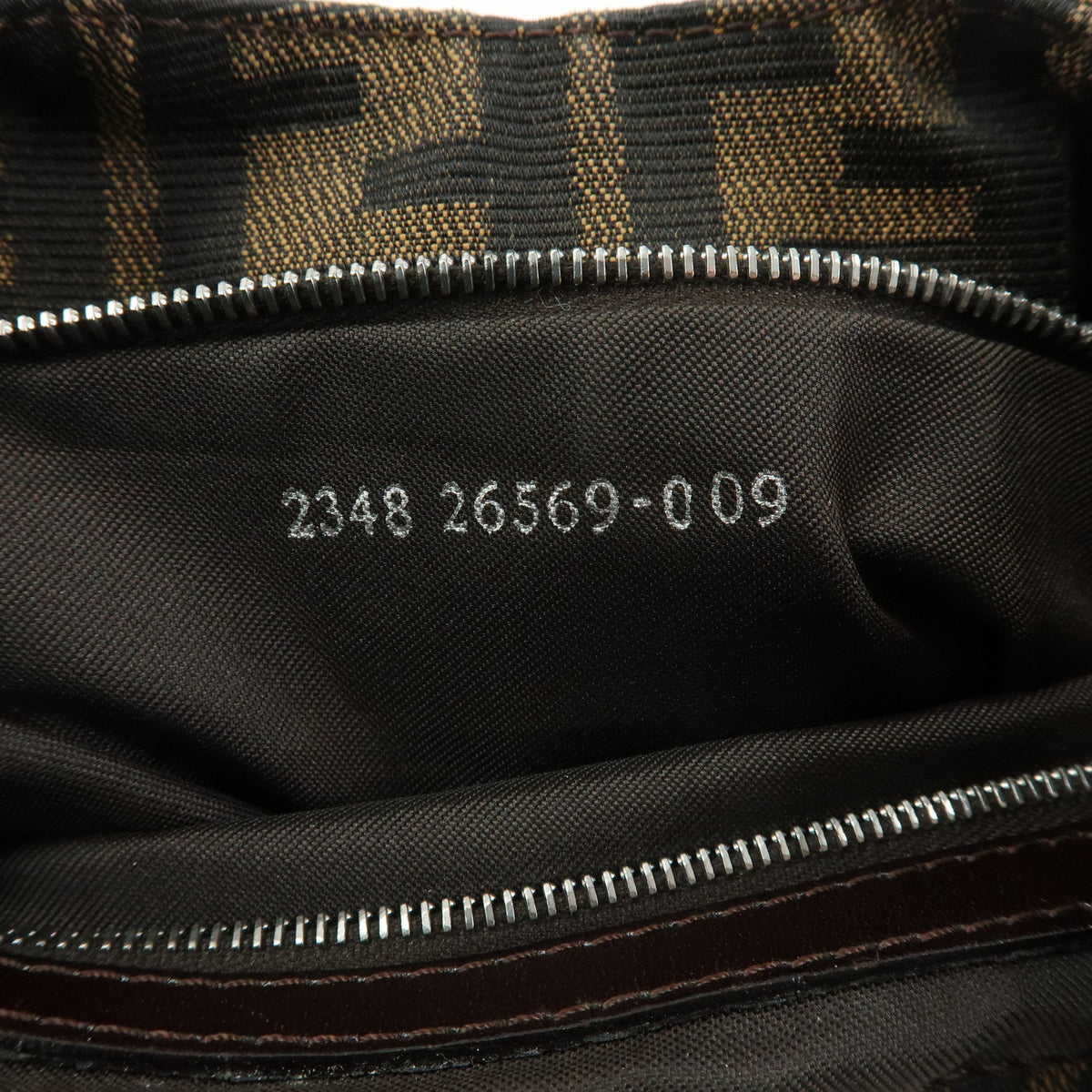 FENDI Zucca Canvas Leather Shoulder Bag Hand Bag Black Brown 26569