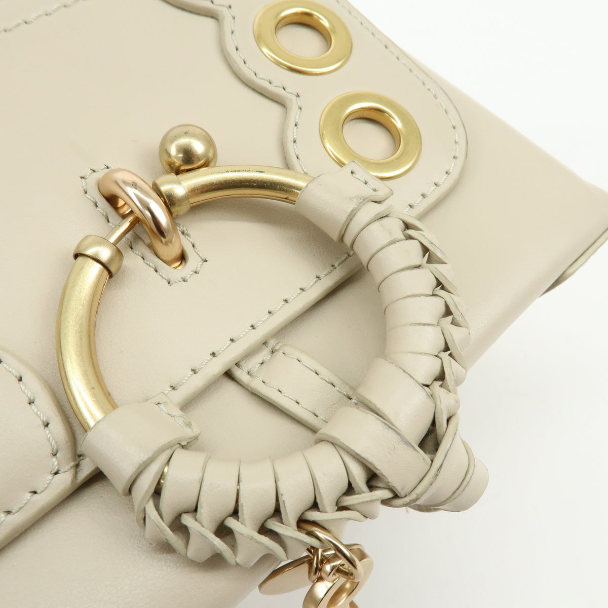 Chloe See By Chloe Joan Leather Hand Bag Clutch Bag Beige