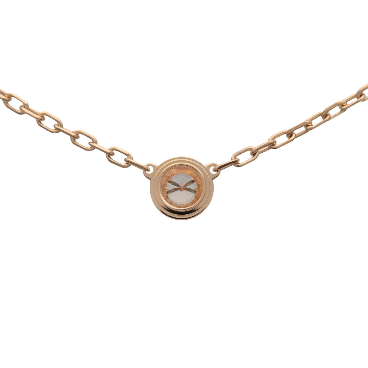 Cartier D'amour 1P Diamond Necklace SM K18 750YG Yellow Gold