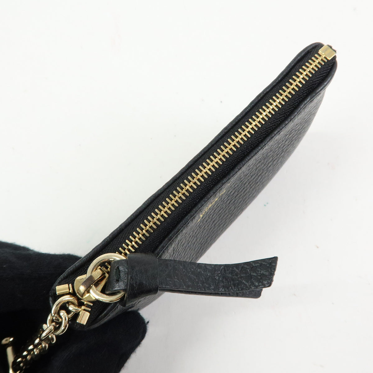 GUCCI Leather Key Case Coin Case Black 368879