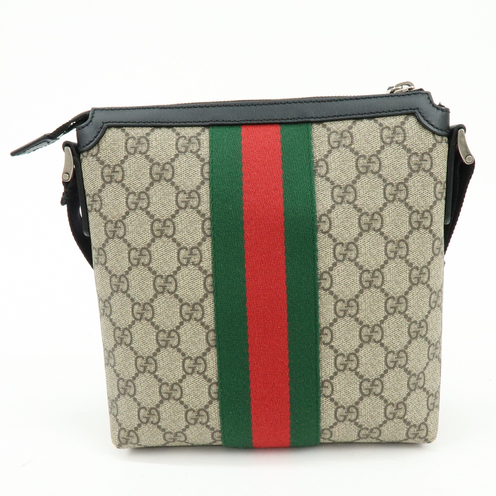 GUCCI Sherry GG Supreme Leather Shoulder Crossbody Bag Beige 471454