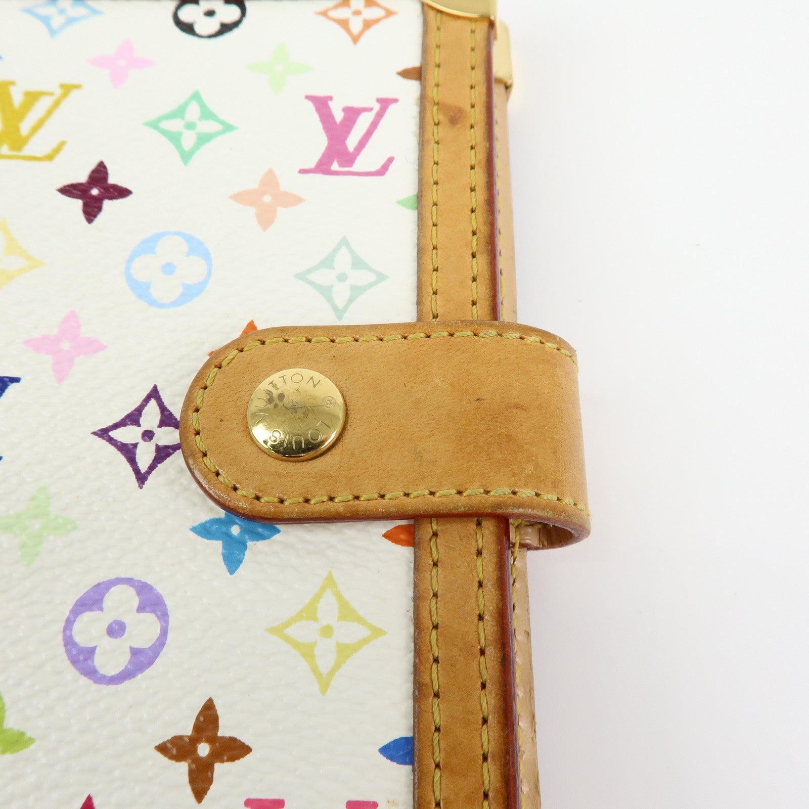 Louis Vuitton Monogram Multicolor Agenda PM Planner Cover Blanc R20896