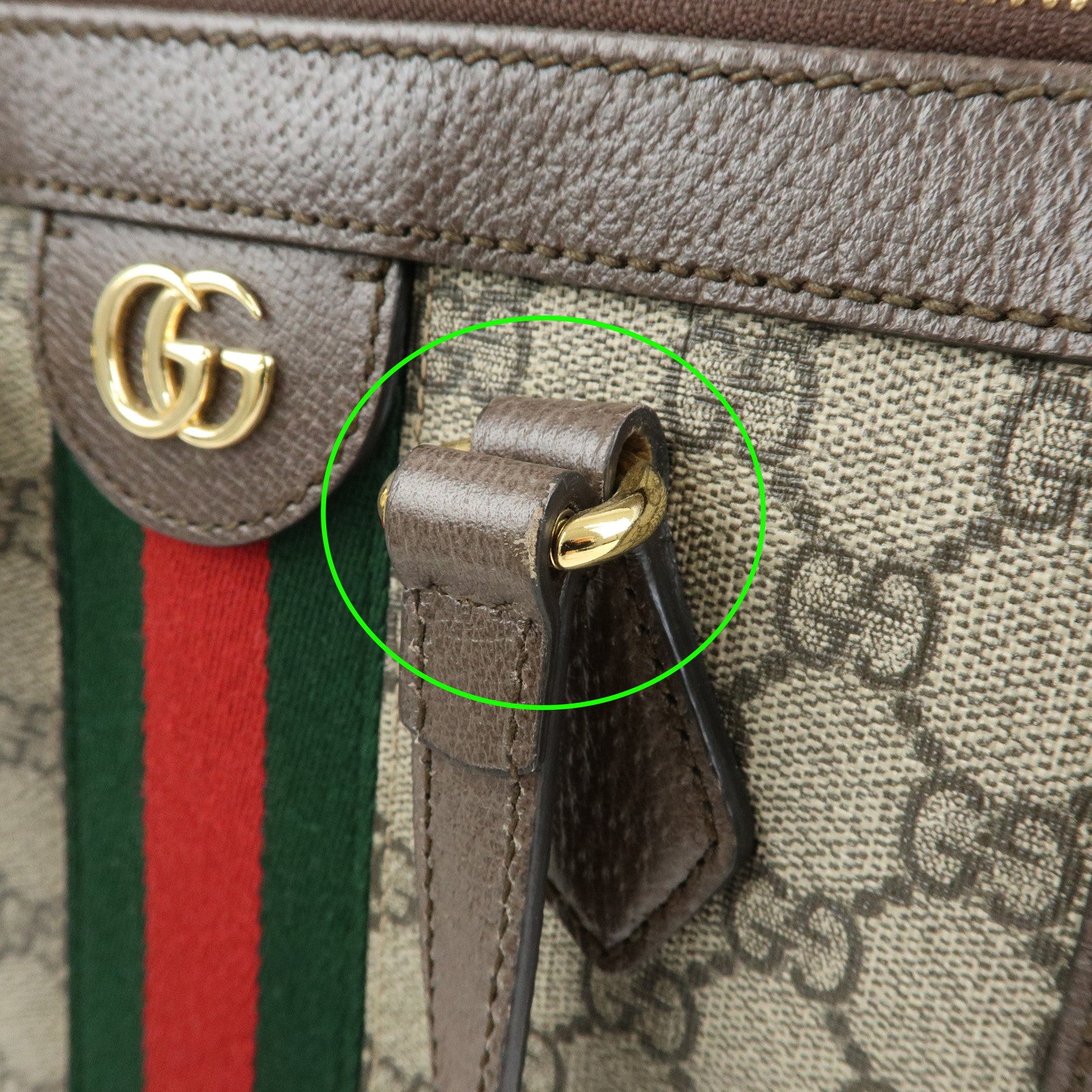 GUCCI Ophidia Sherry  Double G GG Supreme Leather 2Way Hand Bag 547551