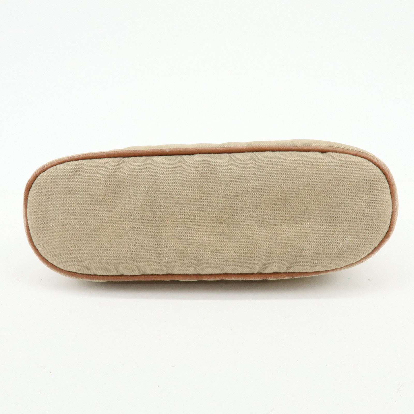 HERMES Bolide Mini Cotton Leather Canvas Pouch Cosmetic Pouch Beige